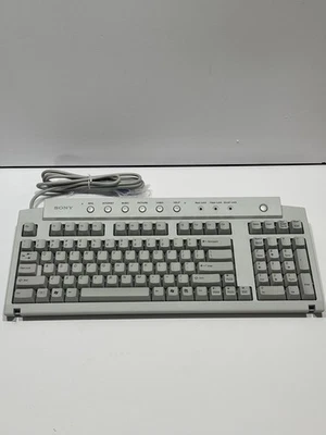 VINTAGE SONY VAIO PCVA-KB1P/UB 100-Key PS/2 Multimedia Keyboard Gray MINT - Image 1 of 4