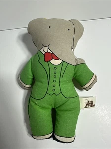 Vintage The Toy Works 9” Babar the Elephant King Plush 1989 Pellet Filled USA - Picture 1 of 8