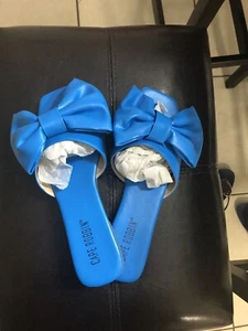 womens flat sandals Size 7, with large bow - Picture 1 of 1