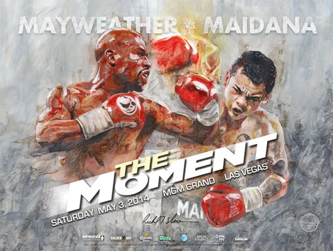 MAYWEATHER vs MAIDANA Official Onsite fight poster by Richard T. Slone Cover