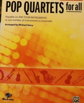 Percussion: Pop Quartets for All by Michael Story nplayed New - Image 1 of 4
