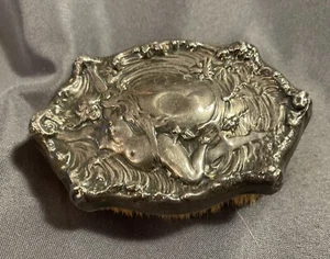 Antik Jugendstil Periode Sterling Silber Akt Jungfrau Repousse Kommode Pinsel A - Bild 1 von 13