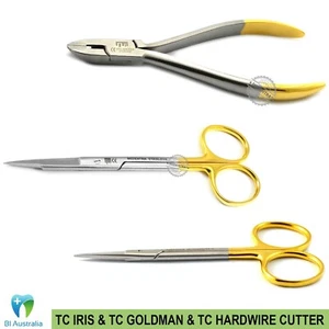 TC Operating Scissor Goldman Fox & Iris Straight TC Hardwire Cutter Instruments - Foto 1 di 1