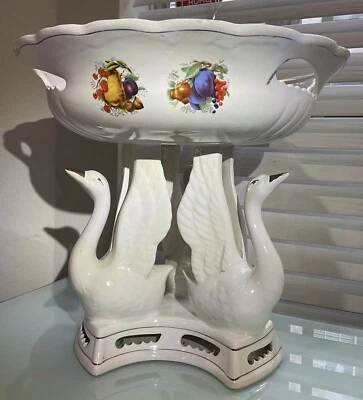 Elegant Porcelain BIRDBATH Indoor/ Outdoor Garden Container Planter - 12 X 14 - - Image 1 of 4