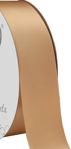 10 yd DOUBLE FACE OATMEAL SATIN POLYESTER RIBBON 1 1/2" - 2 1/4" - Picture 1 of 1