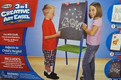 Brand New In Box RoseArt 3 In 1 Creative Art Easel, Dry Erase And Chalkboard • 65€