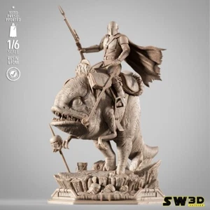 Mandalorian on Blurrg ACTION FIGURE Statue Kit resina 3D!!! UNPAINTED - Bild 1 von 4