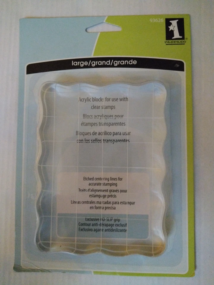 Bloque grande de acrílico transparente INKADINKADO 93626 estampado para hacer tarjetas artesanías Foto 1 de 1