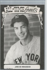 1973-80 TCMA All-Time Greats Post Card Joe DiMaggio   Blank Back Post Card