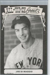 1973-80 TCMA All-Time Greats Post Card Joe DiMaggio   Blank Back Post Card