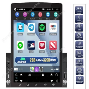 9.7" Android 13 2DIN Car Stereo Radio GPS Navi WIFI Carplay Vertical Screen USB - Picture 1 of 12