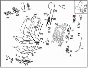Mercedes W216 CL-Class (2007–2012) Seat Release Handle Housing Only A2169100171  - Picture 1 of 3