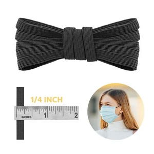5 IARDE ELASTICO PIATTO NERO 1/4'' / OTTIMO PER MASCHERA VISO / VENDITORE USA / SPEDIZIONE GRATUITA - Foto 1 di 6