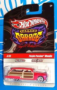 Hot Wheels 2010 Larry's Garage #3 Purple Passion Woodie Pink w/ Real Riders - Picture 1 of 3