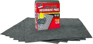 6 Packs Drip & Spill Universal Pads - Absorbs Oil, Water, Grease, 15"x18", Grey - Picture 1 of 8