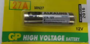 GP 27A (MN27) High Voltage 12V Alkaline Battery OUTDATED 2016 - FULLY TESTED - Picture 1 of 1