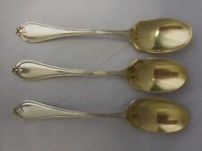 TOWLE OLD NEWBURY 1900 SET 3 STERLING SILVER GOLDWASH ICE CREAM SPOONS 5 5/8" NM