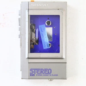 Tragbarer Kassetten Recorder Sharp WF-50G Gebraucht Silber Defekt - Bild 1 von 4