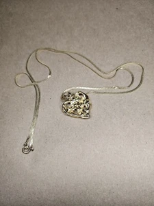 Precioso COLLAR DE CADENA COLGANTE VINTAGE CORAZÓN ORGÁNICO relleno de oro 1/20 14K GF - Imagen 1 de 13