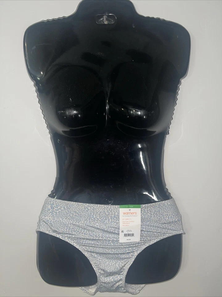 Bragas de bikini Warner's blancas azules de corte alto ropa interior Sissy bragas talla grande Foto 1 de 3
