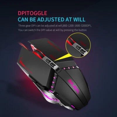 G7 Gaming Mouse ABS Material Lightweight 7 Buttons 3600 DPI LED Optical - Image 1 of 4