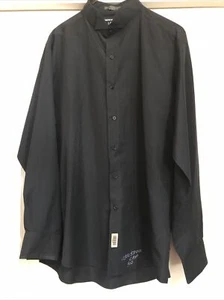 Andrew Fezza Herren L-5 Anzughemd Größe 16-16,5" Ausschnitt 34-35" SCHWARZ Mikrofaser - Bild 1 von 8