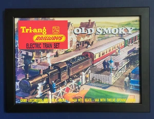 Triang Railways RS 61 Old Smoky Train Set 1965 A4 Size Framed Poster Shop Sign - Picture 1 of 2
