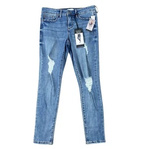 NWT Sofia By Sofia Vergara Womans Jeans Size 2 Distressed Skinny Ankle Mid Rise - Picture 1 of 3