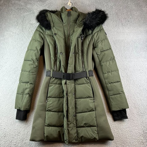 MICHAEL KORS GIACCA CAPPOTTO IMBOTTITO CON CINTURA IN PELLICCIA SINTETICA taglia XS