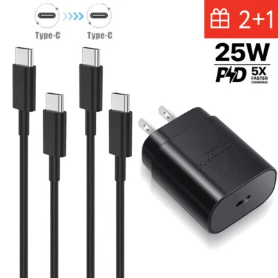25w Type C USB-C Super Fast Charger Wall Adapter Cable For Samsung Galaxy Note - Image 1 of 4