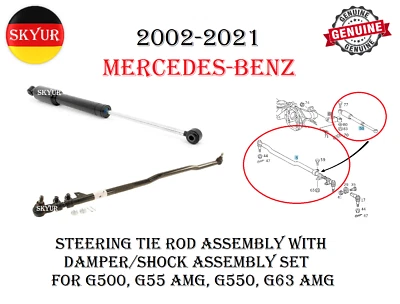 Conjunto de varilla de amarre de dirección con juego de amortiguador para Mercedes Clase G 2002-2021 Foto 1 de 4