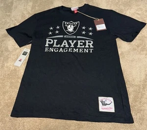 NFL Throwback Mitchell & Ness Raiders Shirt Embroidered Black Silver Size Medium - Picture 1 of 8