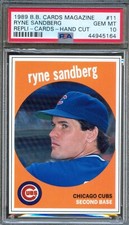 1989 Baseball Cards Magazine Insert #11 RYNE SANDBERG Cubs PSA 10 GEM MINT