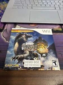 Wii DEMO Disc Monster Hunter 3 Sleeve & Disc Capcom NOT FOR RESALE - Picture 1 of 4
