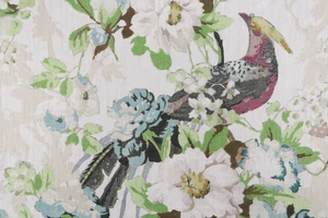 8 Drapes LONGWOOD Pheasant in White Pear  100% linen.   Pure Elegance - Picture 1 of 4