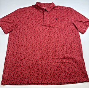 Ariat Tek Heat Series Performance Polo Shirt Men's XL All Over Western Print Red - Picture 1 of 22