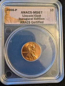 2008-P, Uncirculated, Lincoln Memorial Penny, Graded, MS-67RD - Picture 1 of 2