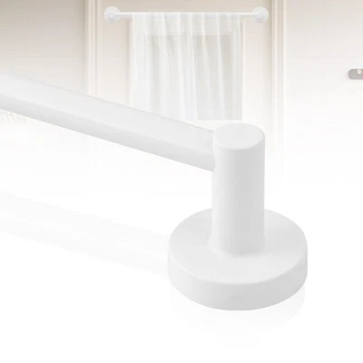 Vara magnética compacta para cortinas de porta, suporte de toalha ajustável sem ferramentas, branco - Imagem 1 de 4