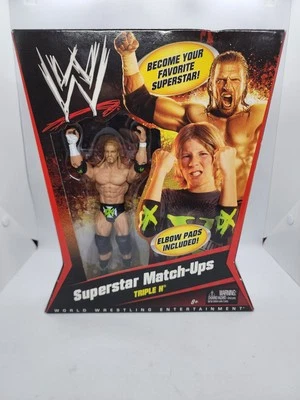 WWE Wrestling Superstar Match-Ups Triple H DX Action Figure & Elbow Pads WWF - Image 1 of 4