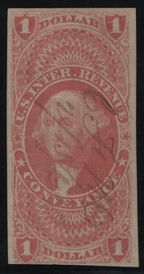 U.S. Revenue Stamp - R66a Conveyance - Picture 1 of 2