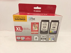 Canon Combo Pack Ink Cartridges - 245XL Black, 246XL MultiColor & 50 Photo Paper - Picture 1 of 5