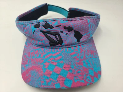Volcom Stone Hawaii Islands Sun Golf Visor Adjustable Hat Cap Hawaiian Blue Pink - Image 1 of 4