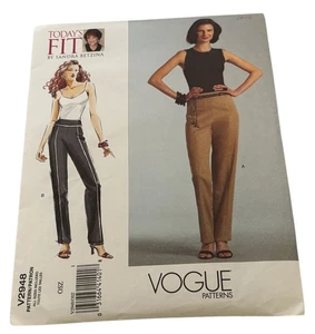 Vogue Sewing Pattern V2948 Tapered Pants Work Career Todays Fit by Betzina Uncut - Picture 1 of 8