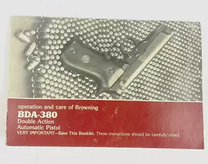 Browning BDA-380 Double Action Manual Operation and Care Double Action Pistol - Picture 1 of 6