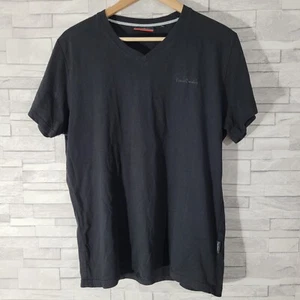 Mens PIERRE CARDIN T Shirt Top Black XL Slim Fit Cotton V Neck Casual Logo  - Picture 1 of 8