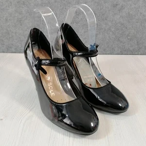 Sandalias para mujer F&F negras de tacón alto con plataforma de charol talla UK 4 - Imagen 1 de 18