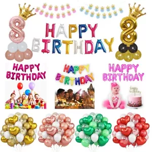 Happy Birthday Balloons Banner Balloon Bunting Party Decoration Inflating Decor - Picture 1 of 222