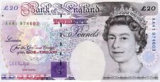 ENGLAND TWENTY Pounds - Issue Date 1991 - Retired - Excellent Condition