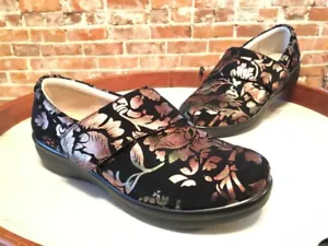 Alegria Copper Floral Leather Lauryn Cross Strap Slip-on Shoe 41 10.5-11 Sale - Picture 1 of 4