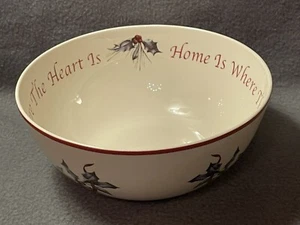 Lenox Home Is Where The Heart Is Christmas Winter Greetings Bowl 7.25"Wide3"Tall - Picture 1 of 12